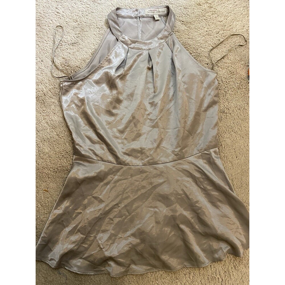 Banana Republic Silver Sleeveless Top Stains